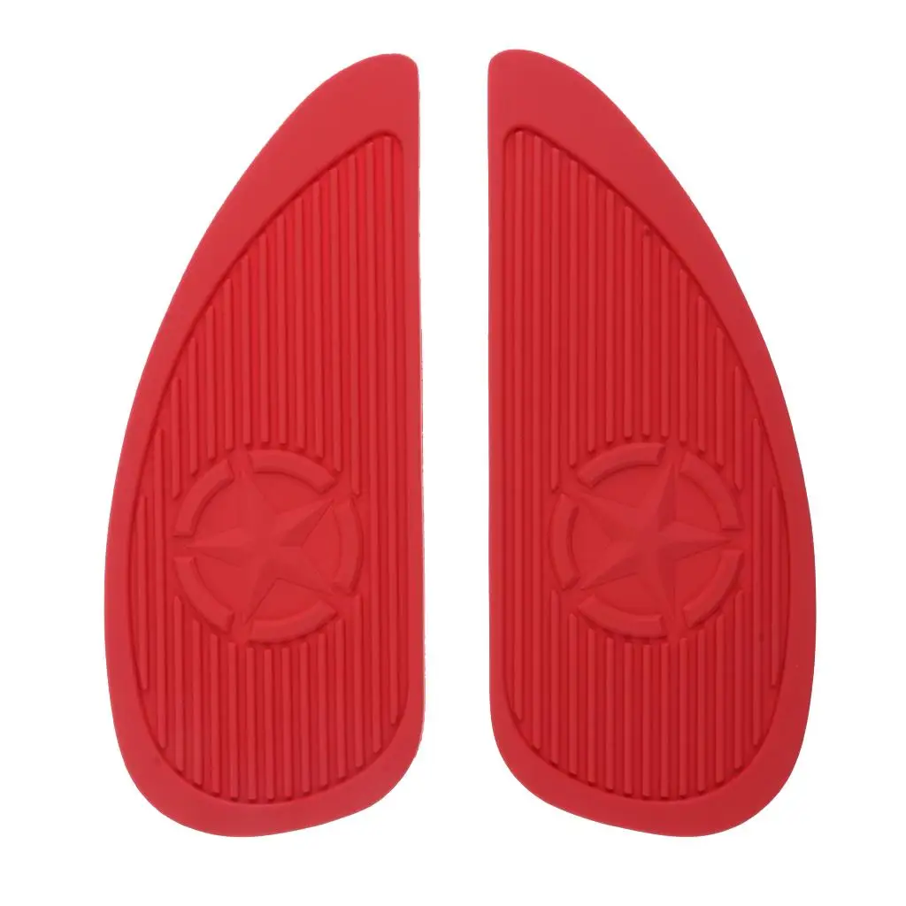 Pair Red Tank Traction Pad Side Fuel   Decal Universal Fit for Honda