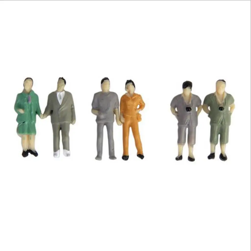 Pack of 50 1/87 HO Scale People Model Miniature for Railway Layout Decor