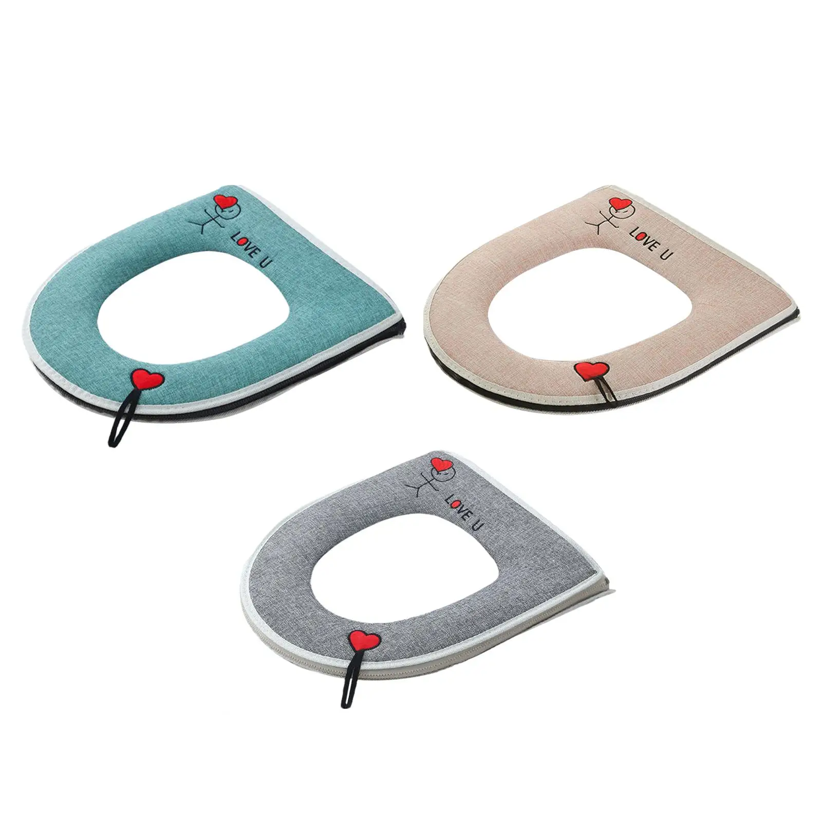 Toilet Seat Cushion Breatheable with Handle and Zipper Soft Washable Easy to Clean Toilet Seat Cover for Home Traveling Hotel
