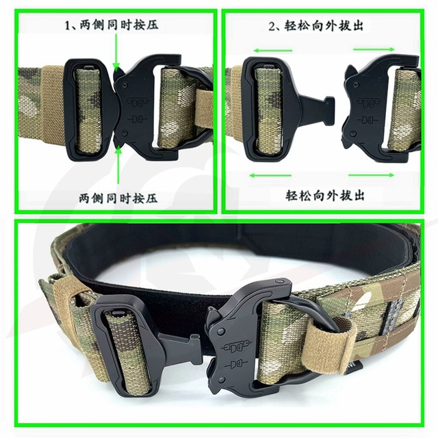 1.75 Inch GBRS Style Tactical Assaulter Belt 2 Layer Rigid MOLLE Belt Quick  Release Metal Buckle Tegris Material Laser Cutting