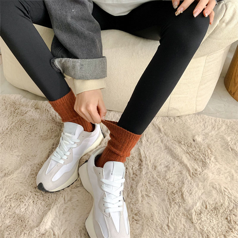 2022 New Winter Thicker Cashmere Wool Women Socks Casual japanese fashion Solid Color Long Sock Girls Thermal Warm Crew Sock