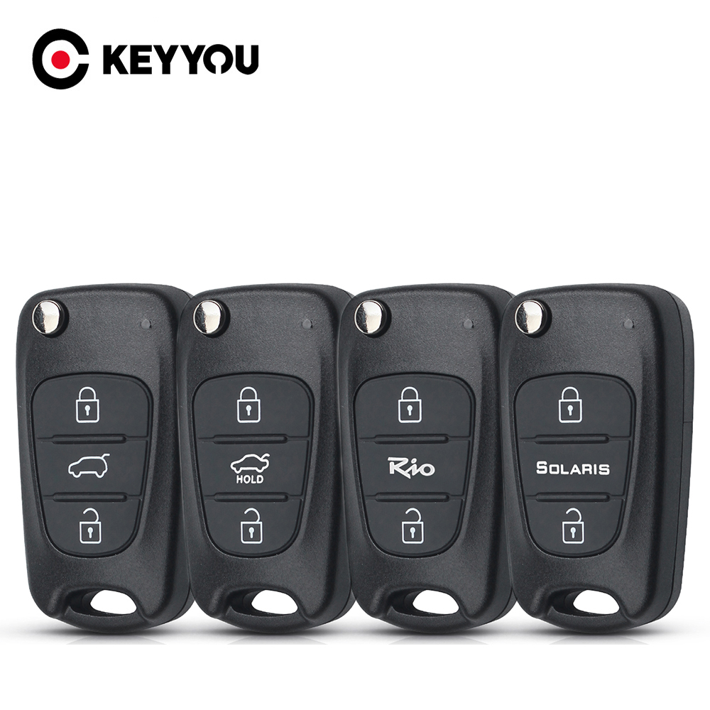 KEYYOU 10 teile/los Uncut Klinge 3 Tasten Flip Remote Key Shell Für HYUNDAI I30 IX35 Für Kia K2 K5 Auto schlüssel Blank Fall Abdeckung – Detail 1