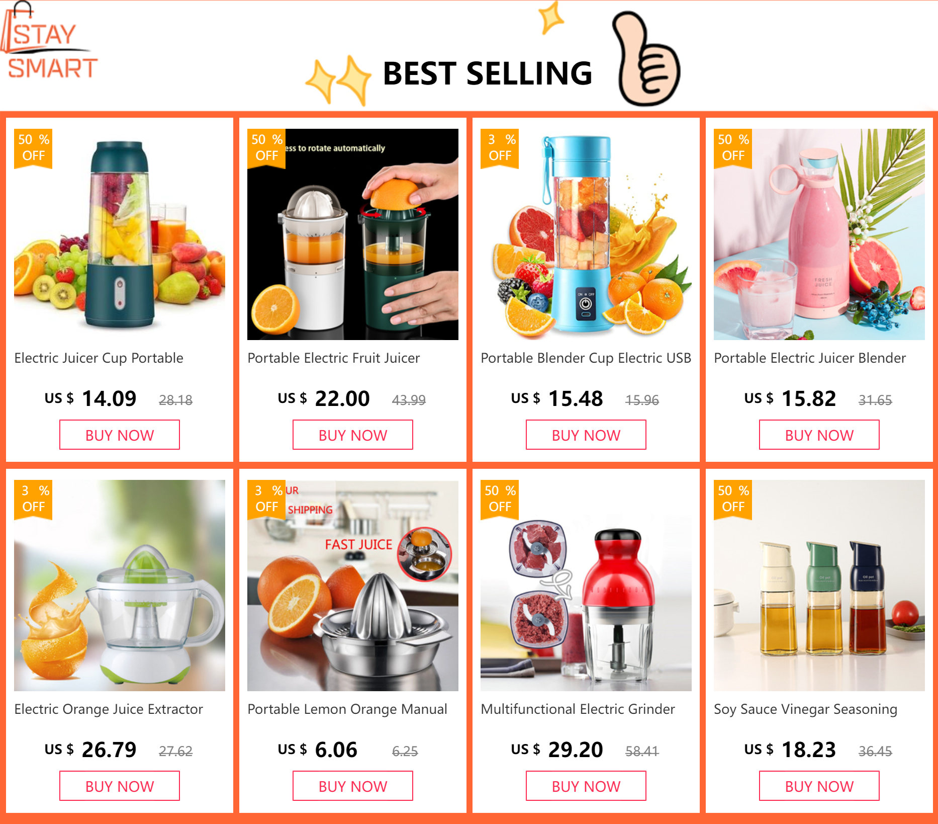 Title 1, Portable Small Electric Juicer 6 Blades Juicer ...