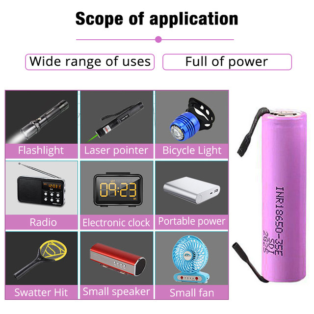 10pcs 1.5Ah/2.0Ah/2.6Ah/3.0Ah 18650 3.7V Rechargeable Battery ICR