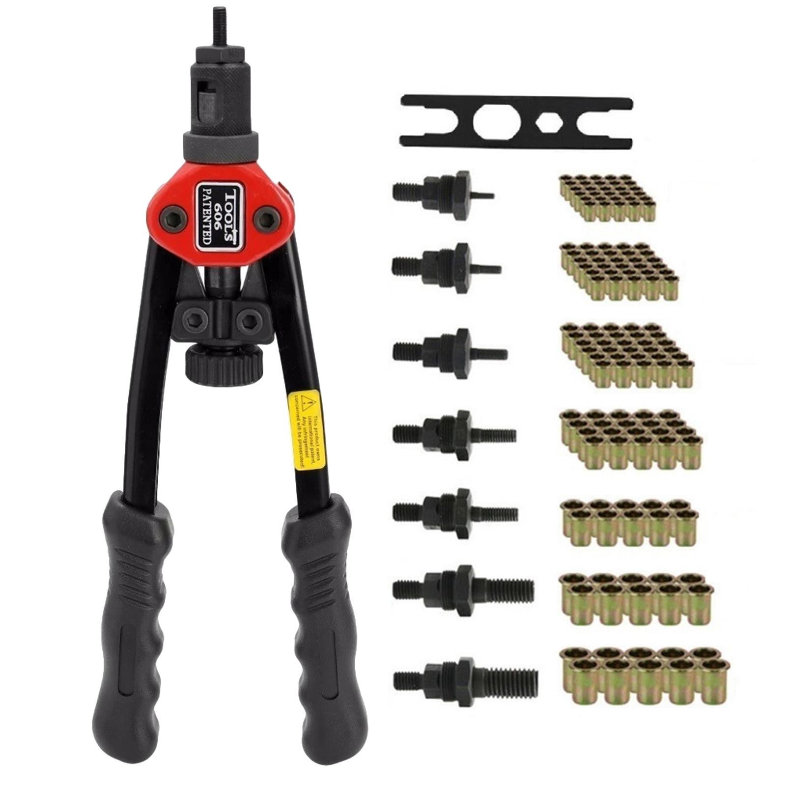 Professional Riveter Tool Rivet Tool M3~M12 Ergonomic Handle Riveting Kit Spare Parts for Repair Automotive Furniture