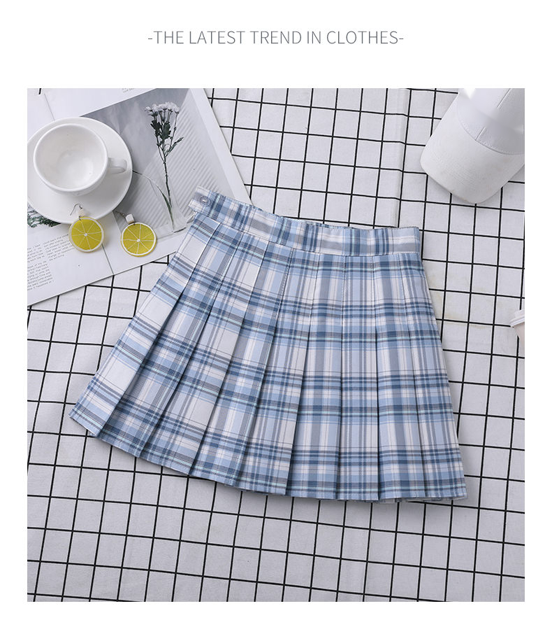 Title 8, Plaid Skirt Pleated High-Waist Women