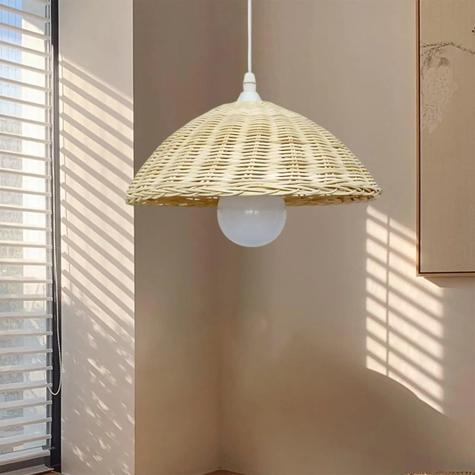 Retro Bamboo Lamp Shade Rattan Lamp Shade for Table Lamp Kitchen Farmhouse Tea House