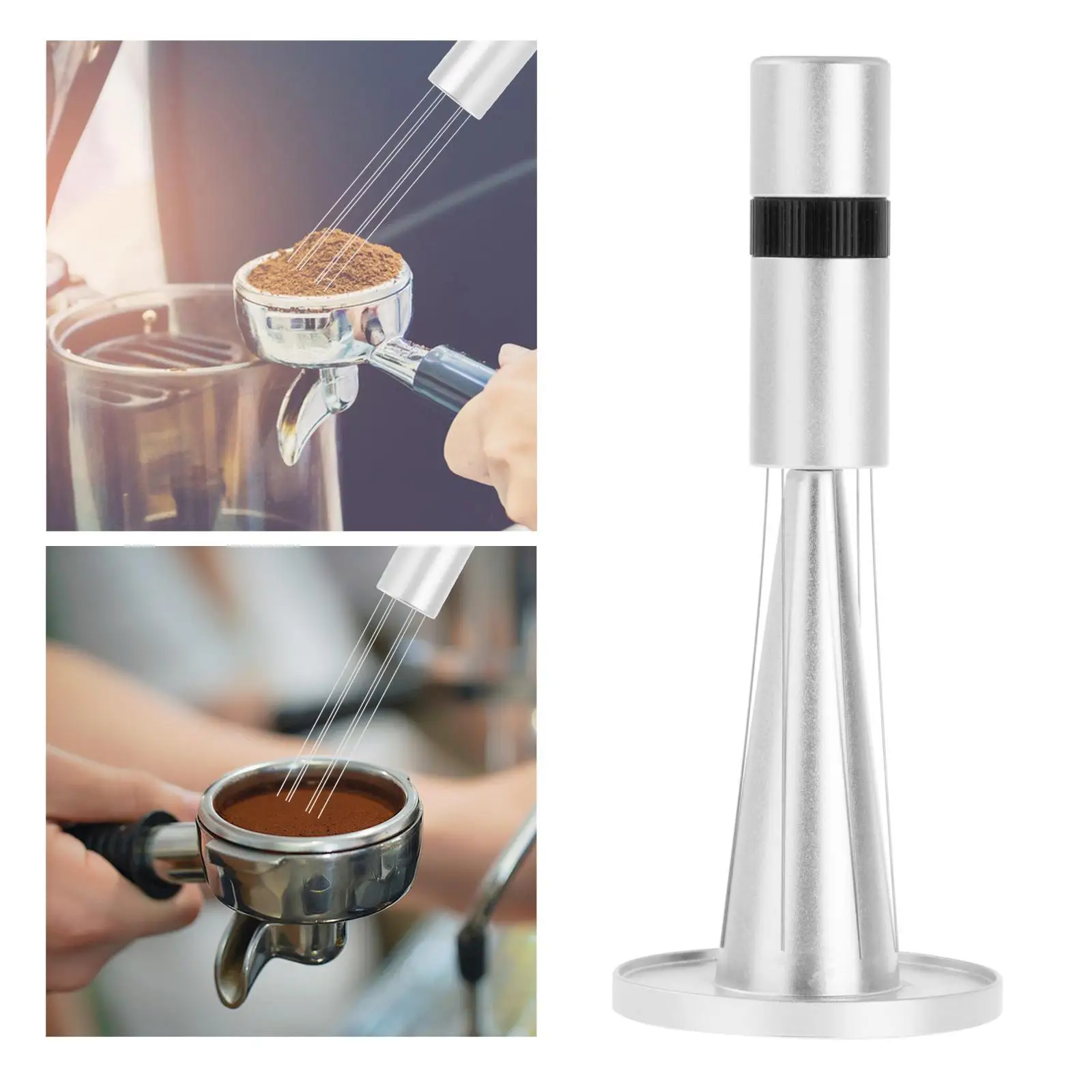 coffee Stirrer Tamper Needle with Stand 6 Needle Barista Hand Distribution Tool Powder Distributor Hand Stirrer Tool