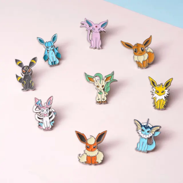 Pokemon Badges Evees Family Vaporeon Jolteon Espeon Umbreon Pins Brooches  Eeveelution Box Collection Pocket Monster Toys Kids - AliExpress