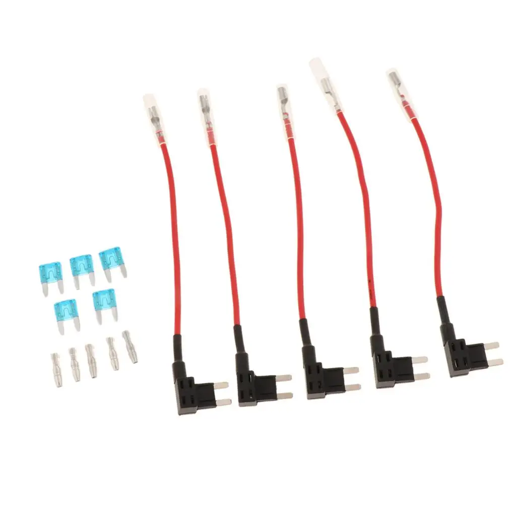 5Pcs/MINI  Style APM ATM Inline Fuse Holder Waterproof 15AMP FUSE