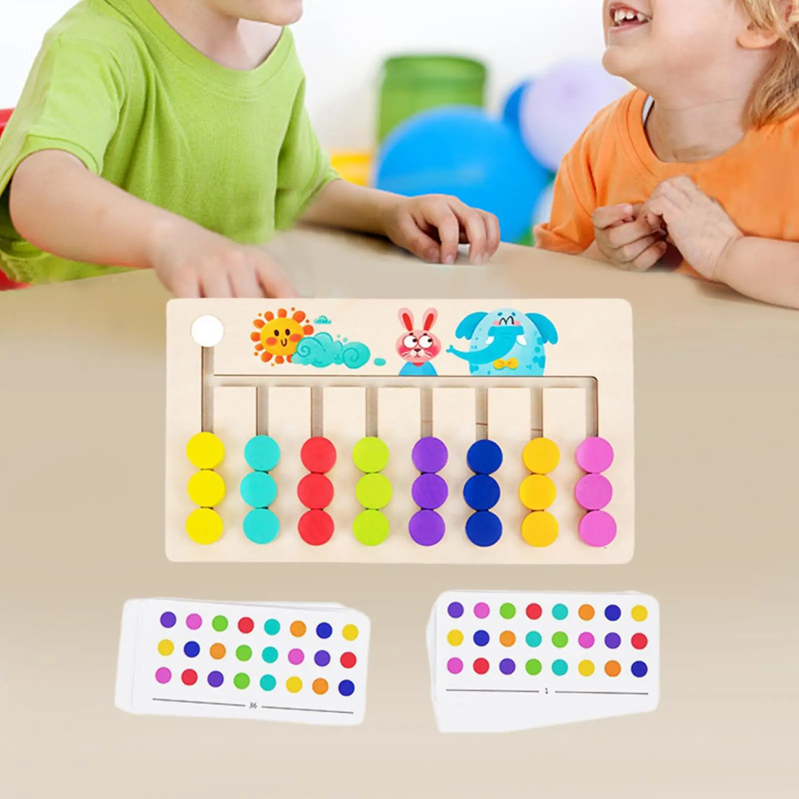 Color and Shape Matching Brain Teasers Logic Game Family Game Montessori Learning Toys Slide Puzzle for Kids Birthday Gifts