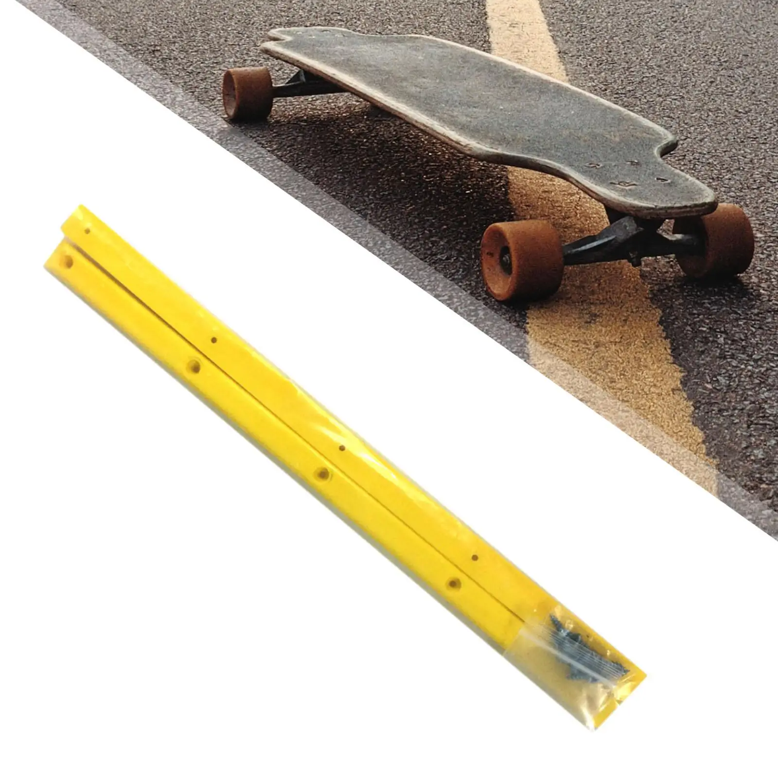 2x Edge Protective Strips Deck Longboard Rib Strap Belt Equipment Skateboard Rails Slide Rails for Outdoor Sports Skate Board