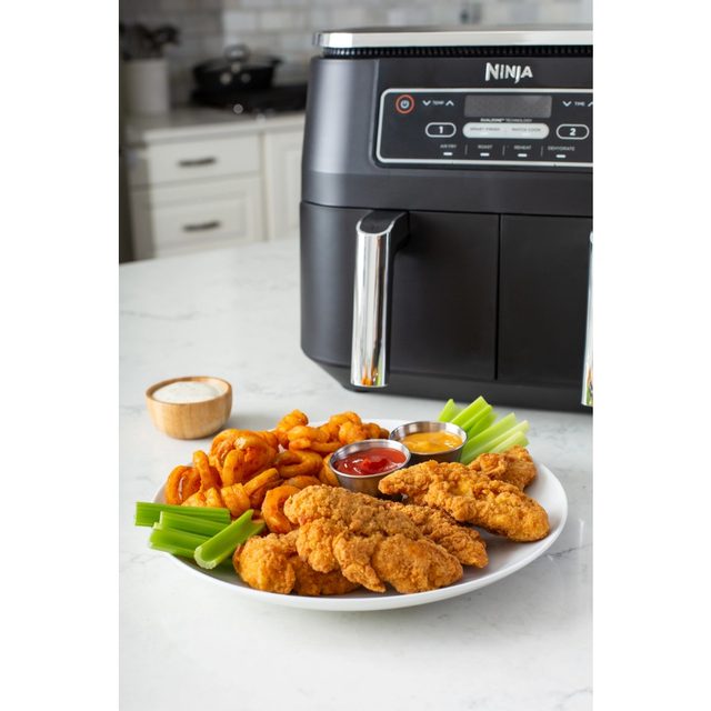 Ninja® Foodi® 4-in-1 8-Quart. 2-Basket Air Fryer with DualZone Technology-  Air Fry, Roast, & More DZ100 