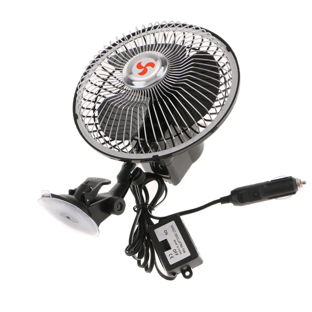 6`` 12 Windshield Adjustable Cooling Fan Windshield Suction Cup Mounting Low Power Consumption