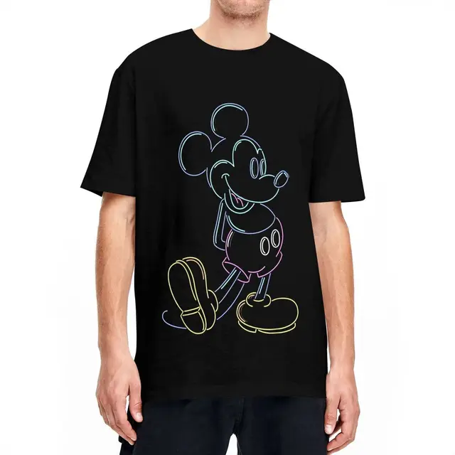 Disney Mickey And Friends T Shirts for Men 100% Cotton Vintage T