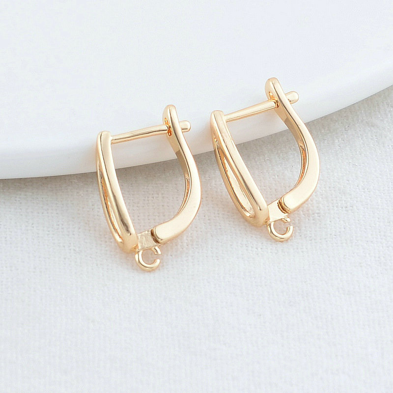 6 Stück 11mm 13mm 14 Karat Gold Farbe Messing runde Ohrringe Creolen hochwertige Schmuck herstellung liefert DIY Befunde Zubehör – Detail 2