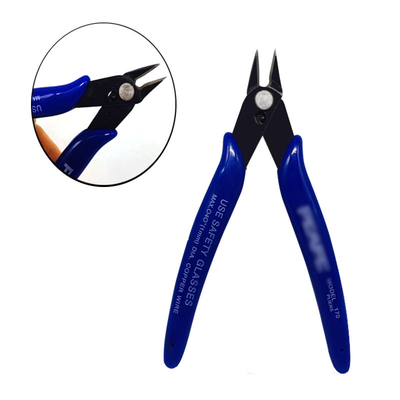 Description Picture 4 of item170 Wire Cutter DIY Trimmer Diagonal Side Cutting Cable Nippers Red Blue Pliers Hand Mini Snips Flush Nipper Trimmer Hand Tools