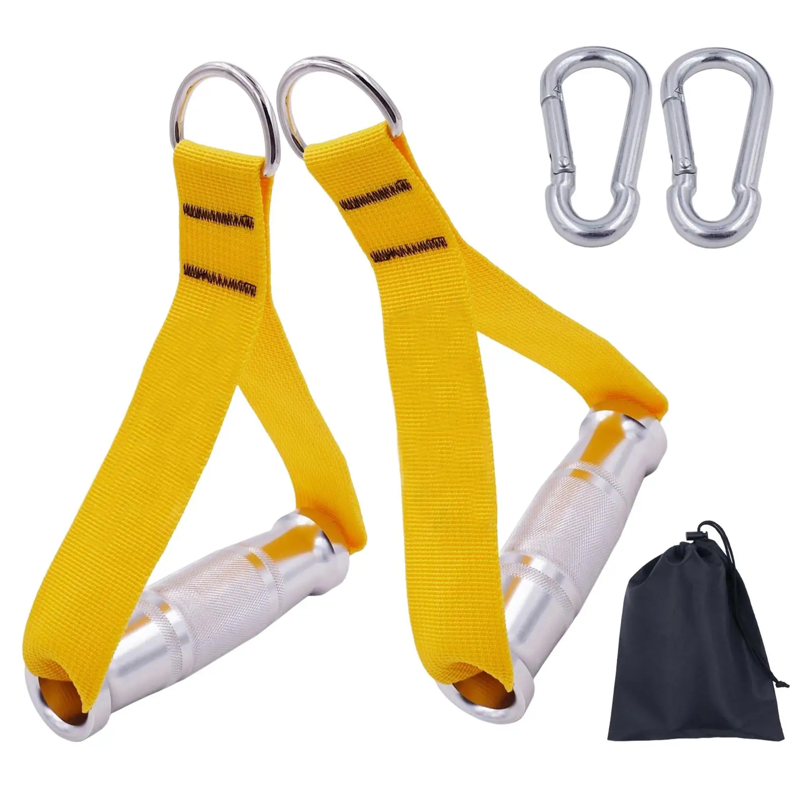 Strong Resistance Bands Nylon Handle Webbing for Fitness Equipment Metal Grips