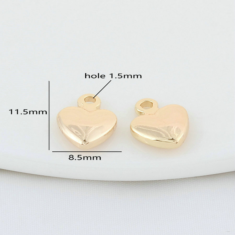 20pcs 8.5*11,5mm 14 Karat Gold Farbe Messing herzförmige Charms Anhänger Schmuck herstellung liefert DIY Armband Ergebnisse Zubehör – Detail 3