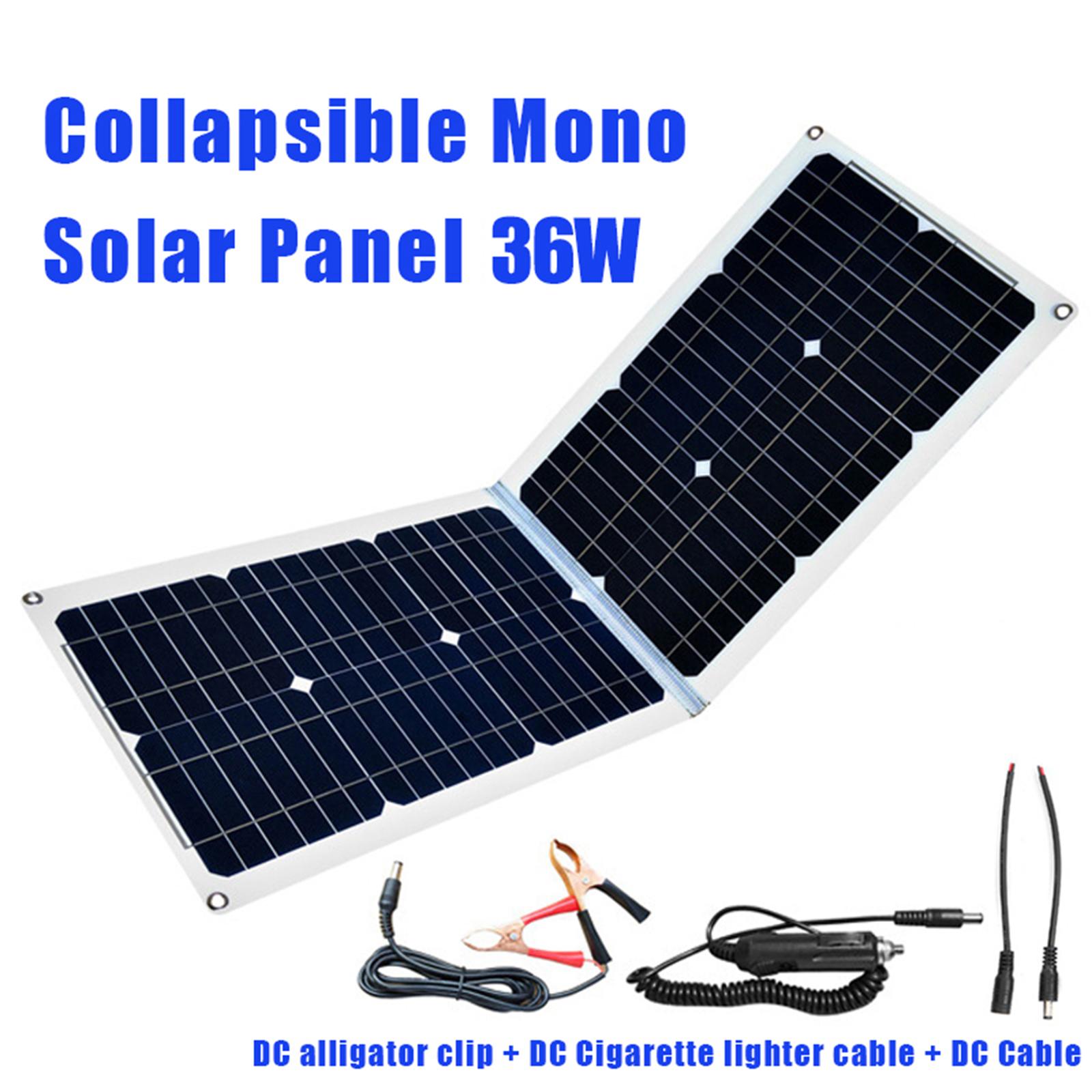 36W Solar Panel Power Station Generator GPS Camera Smartphone Charger for Hiking Outdoor RV Garden Yard