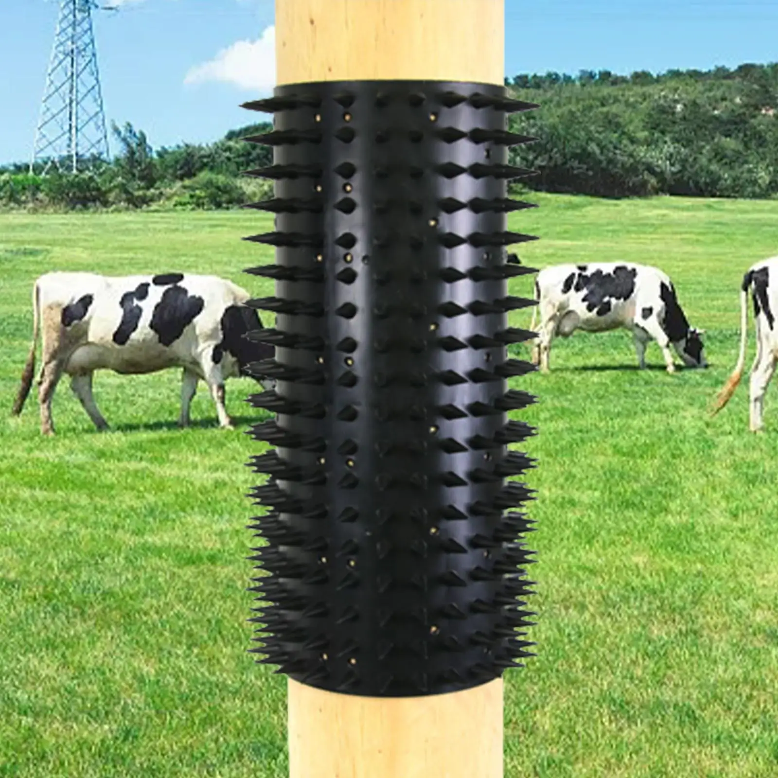 Animal Scratcher 16.54`` Livestock Itch Post Pad for Fence Outdoor Indoor