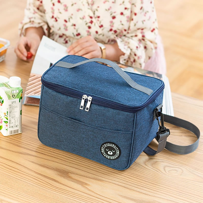 Description Picture 6 of itemPortable Lunch Bag Rice Tote Cooler Handbag Light Food Salad Bento Box Student Office Worker Hermetic Box Outdoor Picnic Bags