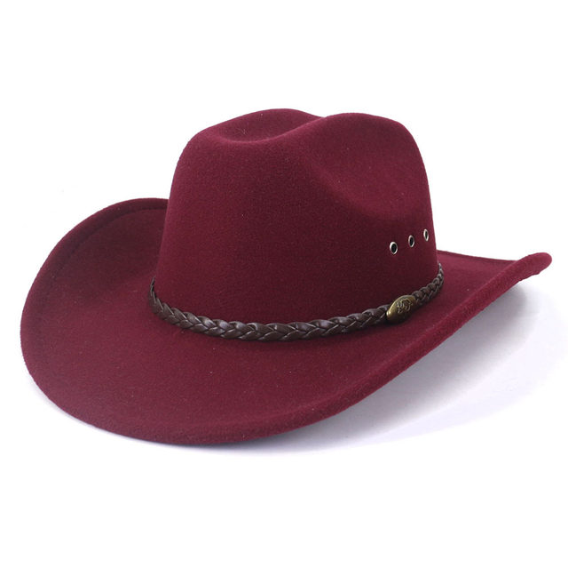 Vintage Western White Cowboy Hat Women Men Ethnic Style Felt
