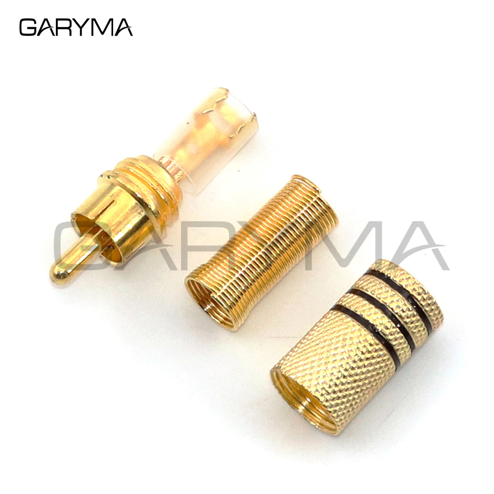 2Pcs Gold Rot Schwarz Metall Frühling RCA Stecker Jack Stecker AV Stecker für PC Audio Vedio Schweißen DIY Teile – Detail 4