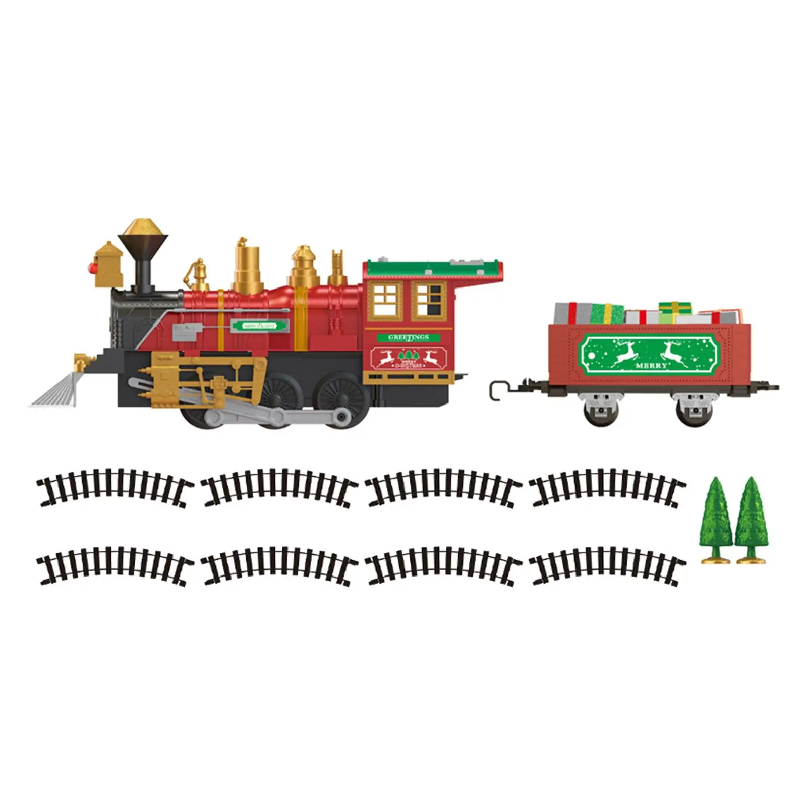 8 Tracks Christmas Train Set Railway Train Set Cute with Locomotive Electric Train Set for party Interaction Christmas