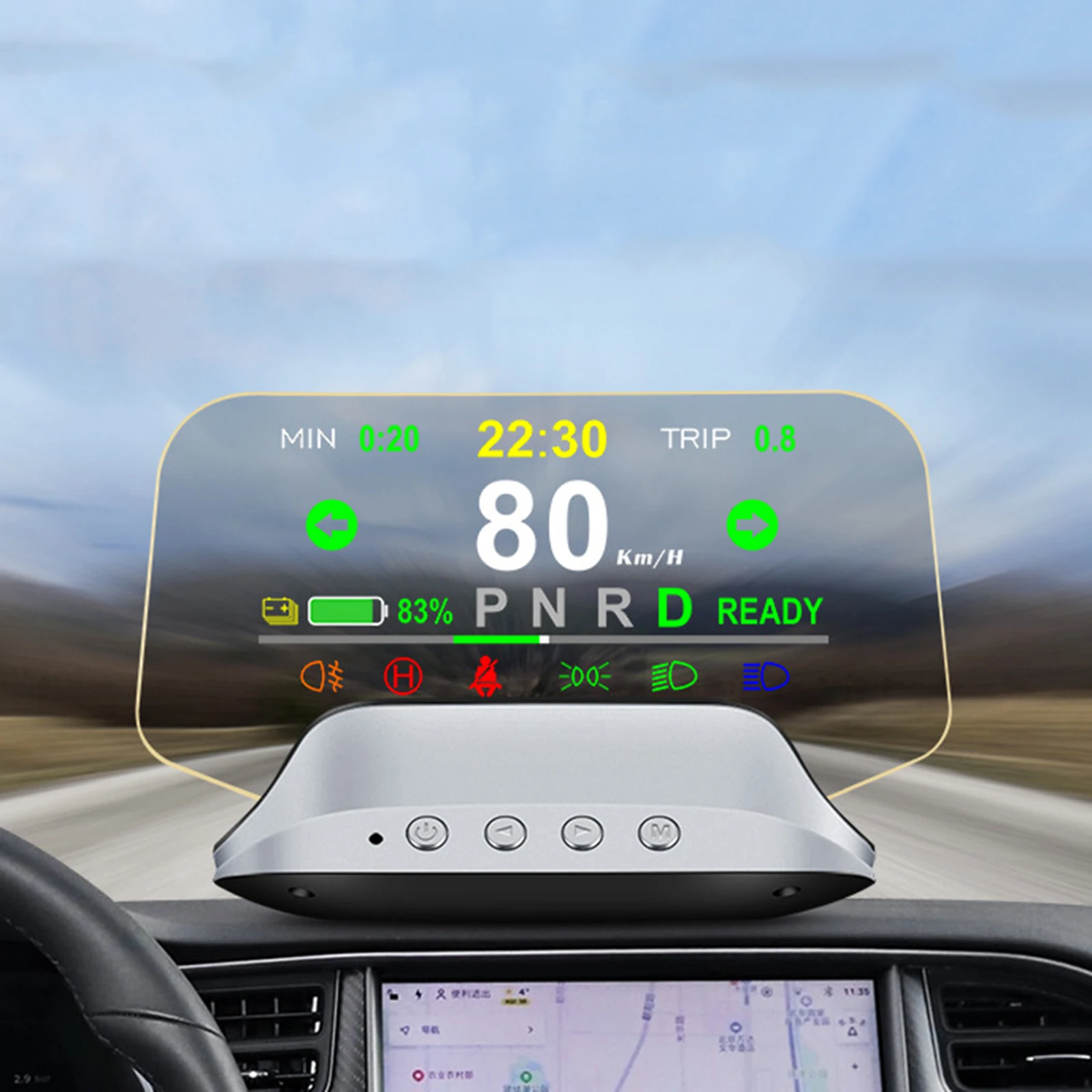 Car Digital Mirror HUD Head Up Display OBD2 Speedometer For Tesla Model 3