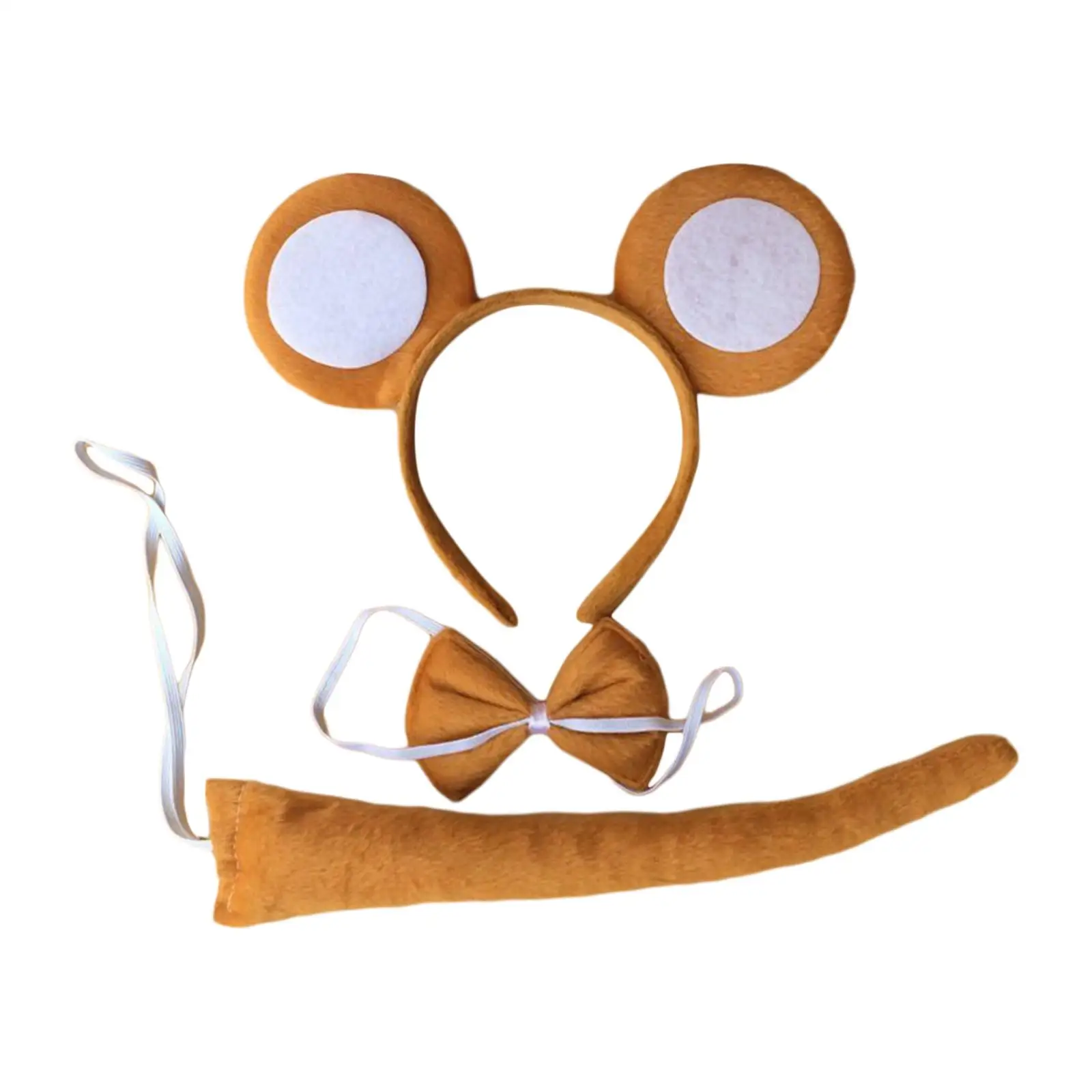 Monkey Ears, Bow Tie and Tail Set Animal Costume Accessories for Performance