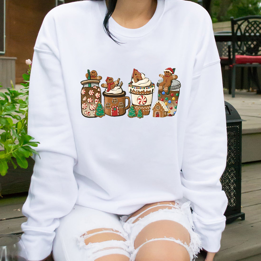 Gingerbread natal café moletom latte bebida hoodie