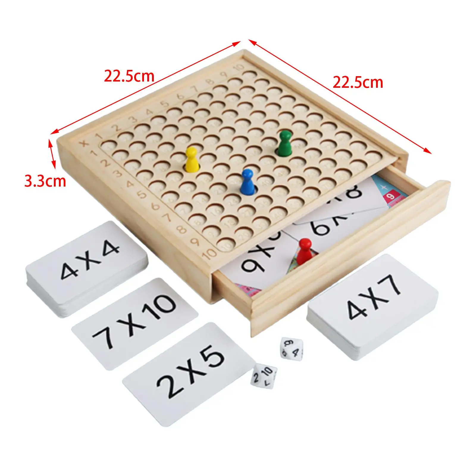 Wooden Math Board Multiplication Board Game Table Chart Math Game Math Learning Aids for Girls Holiday Gifts