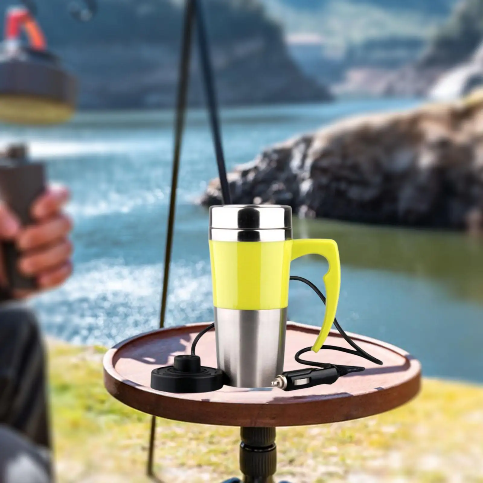 Car Electric Kettle 12V 350ml Electric In-Car Stainless Steel Portable Car Water Heater Mug Fit for Tea Hot Water Camping Boat