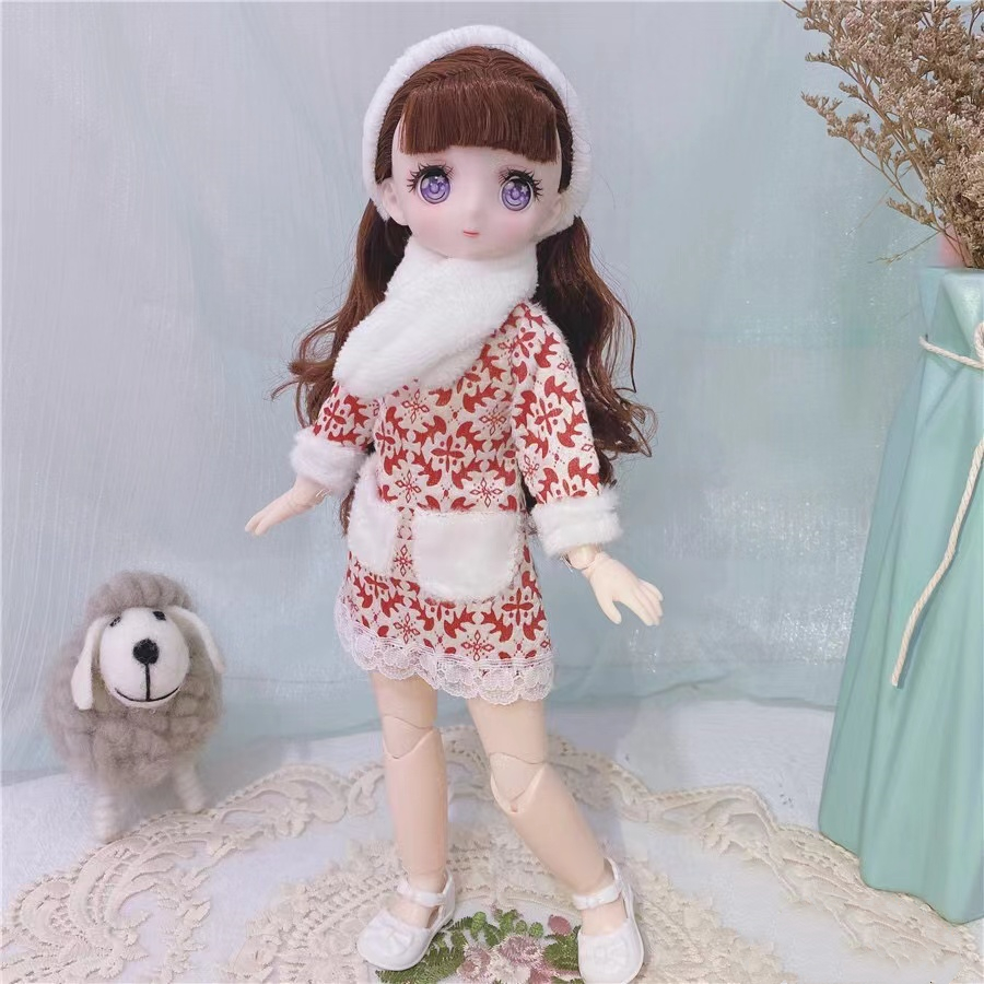 1/6 Kawaii Doll 30cm Cute Blyth Doll Joint Body Fashion BJD Dolls Toys with Dress Shoes Wig Make Up Gifts for Girl pullip