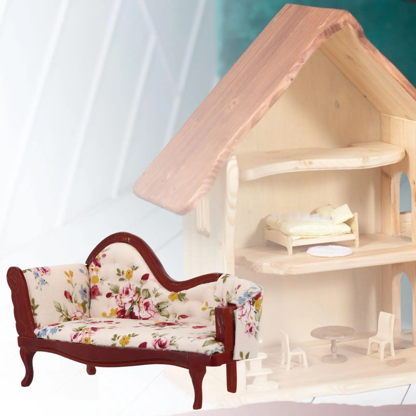 Miniature Doll House Sofa Stool Chair ,Accessory Furniture Model Toys,