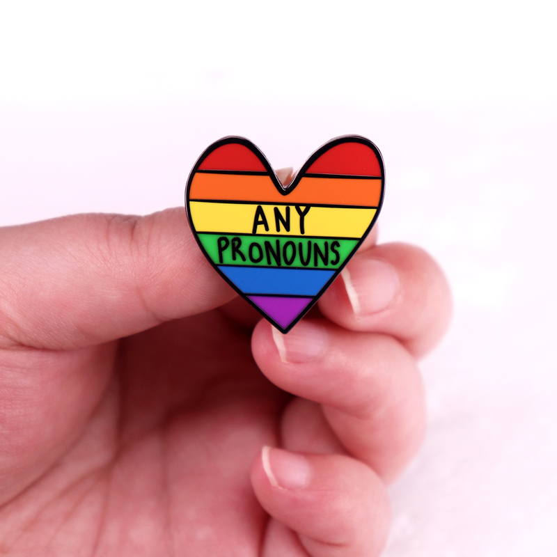 Heart Pronouns Brooch