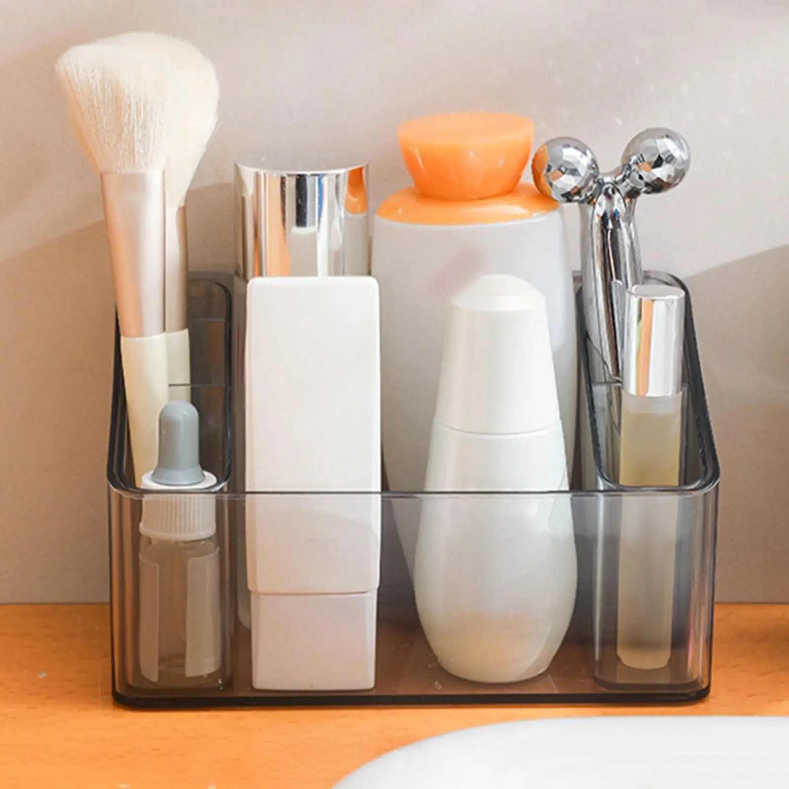 Portable Cosmetic Display Case Office Supplies Organizer Desk Makeup Holder for Skincare Nail Polish Lipsticks Cosmetics Vanity