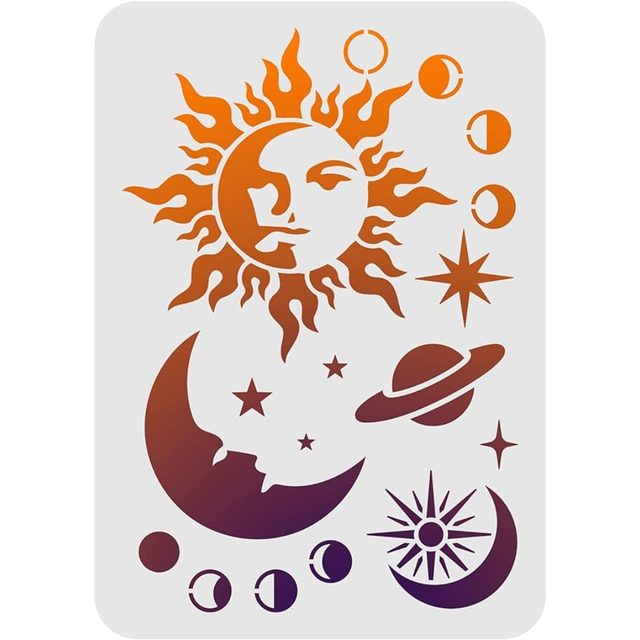 Evil Eyes Plastic Stencil 12x12" Mystical Themed Painting Template
