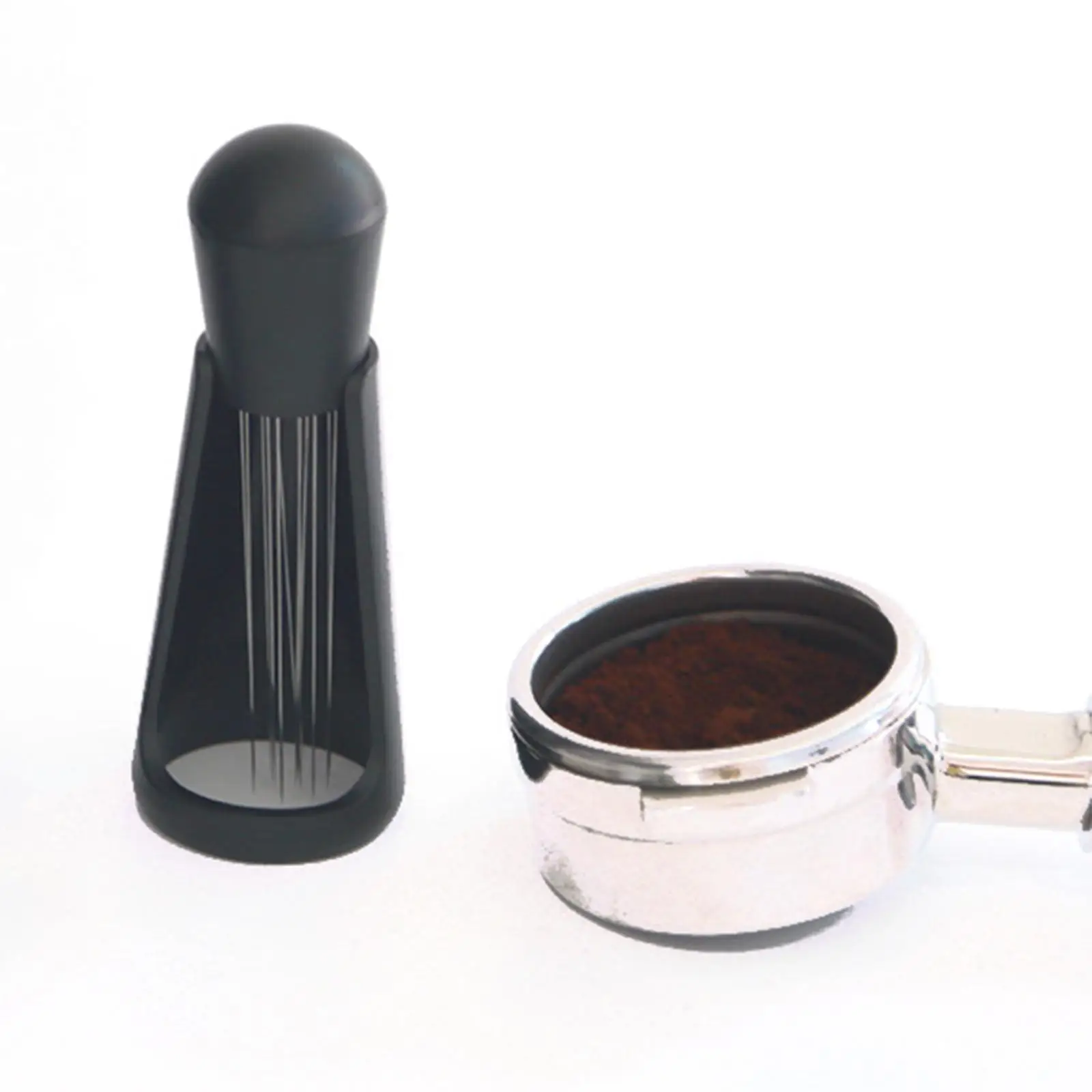 Coffee Stirring Tamper with Base Accessories Kitchen Gadgets Premium Material Office, Coffee Shop Use ,Black Practical