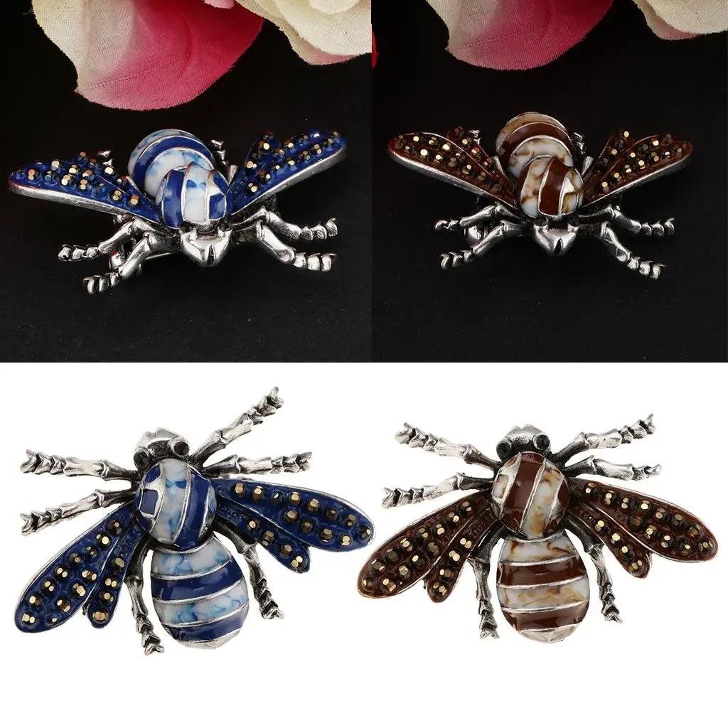 Fashion Women Crystal Brooch Pin for Cloth Hat Clip Jewelry