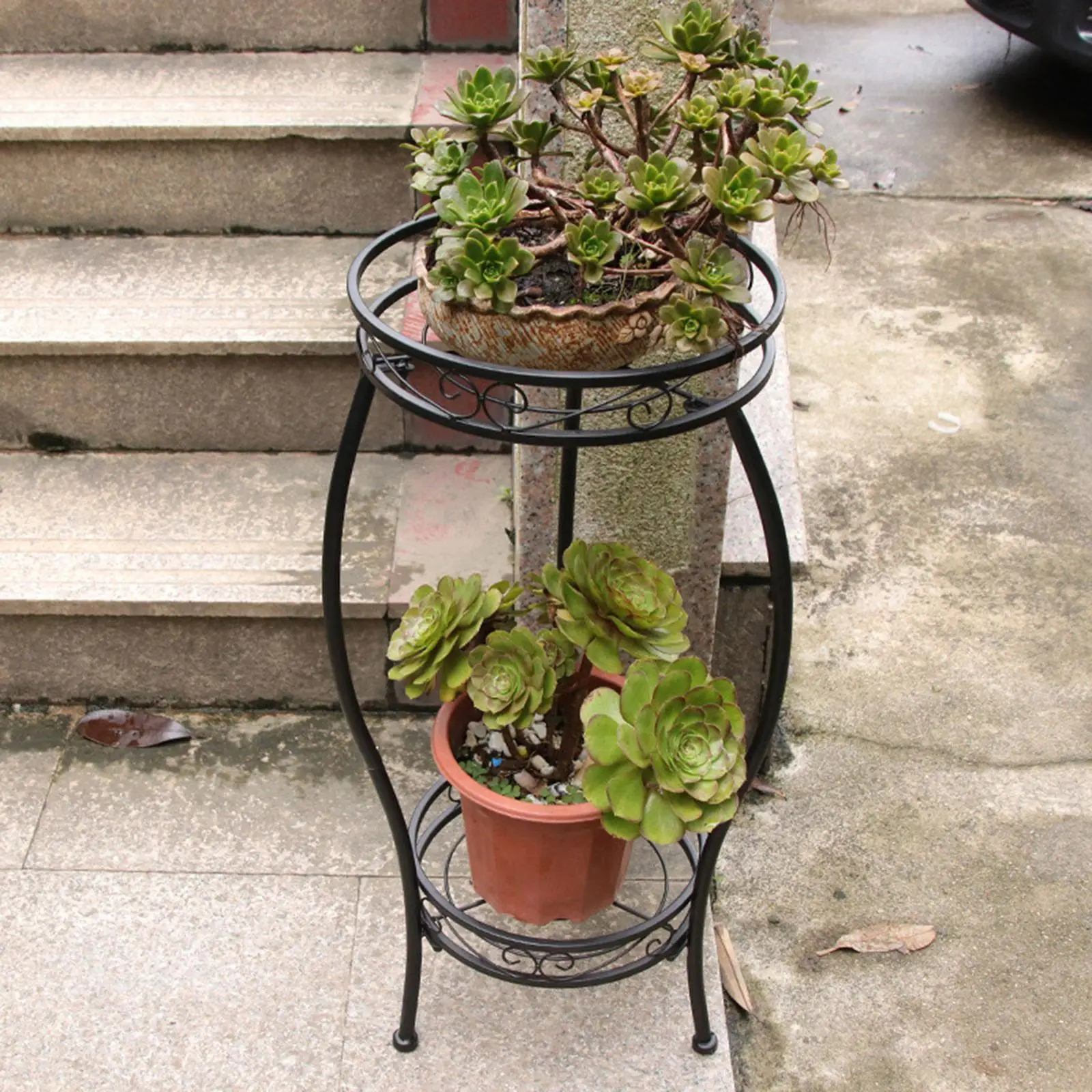 Metal Potted Stand, Rustproof Decorative Flower Pot Rack Indoor Outdoor Iron Art Planter Holders for Garden, Patio, Lawn