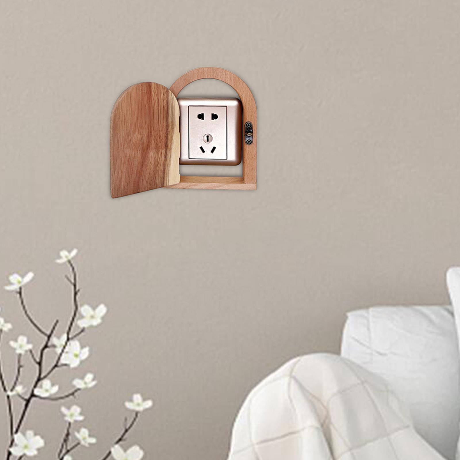 Outlet Covers Sockets Cover Wooden Dustproof Sockets Protection Box Outlet Box for Workshop Bedroom Restaurant Bathroom Kitchen