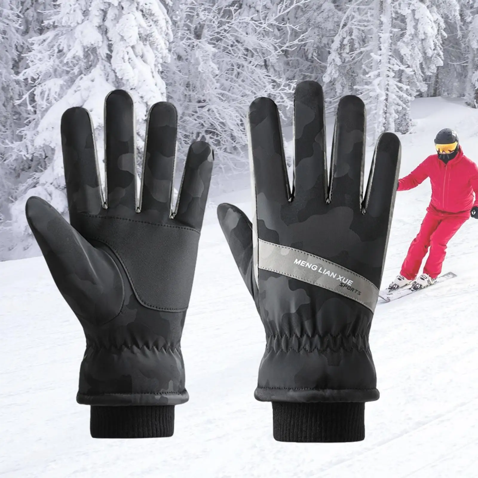 Winter Gloves Touchscreen Lightweight Anti Slip Plush Lined Windproof Ski Gloves for Outdoor Riding Sports Gloves Cycling Skiing