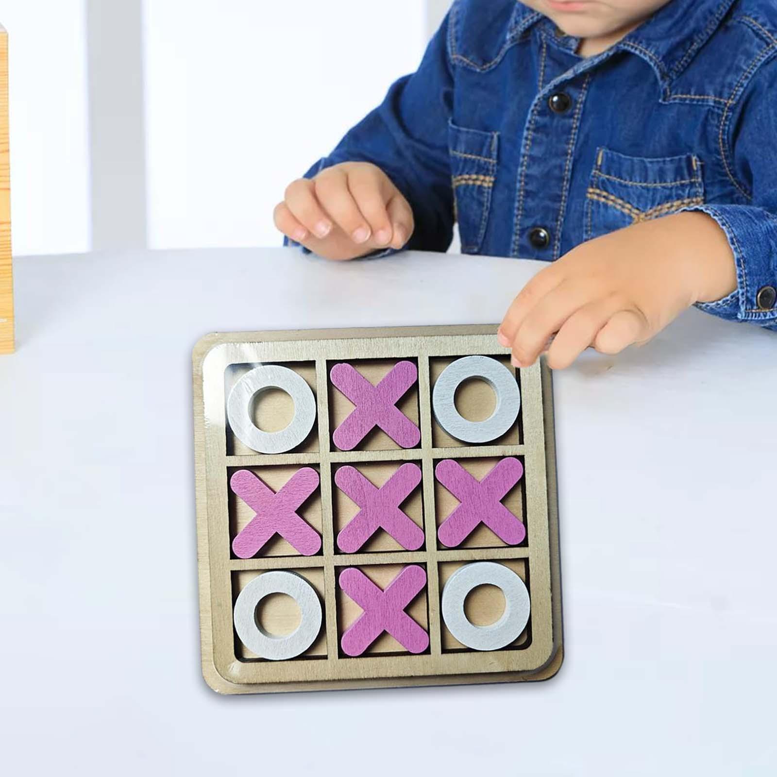 Wood Tic TAC Toe Game Set Parent Child Interaction Brain Teaser