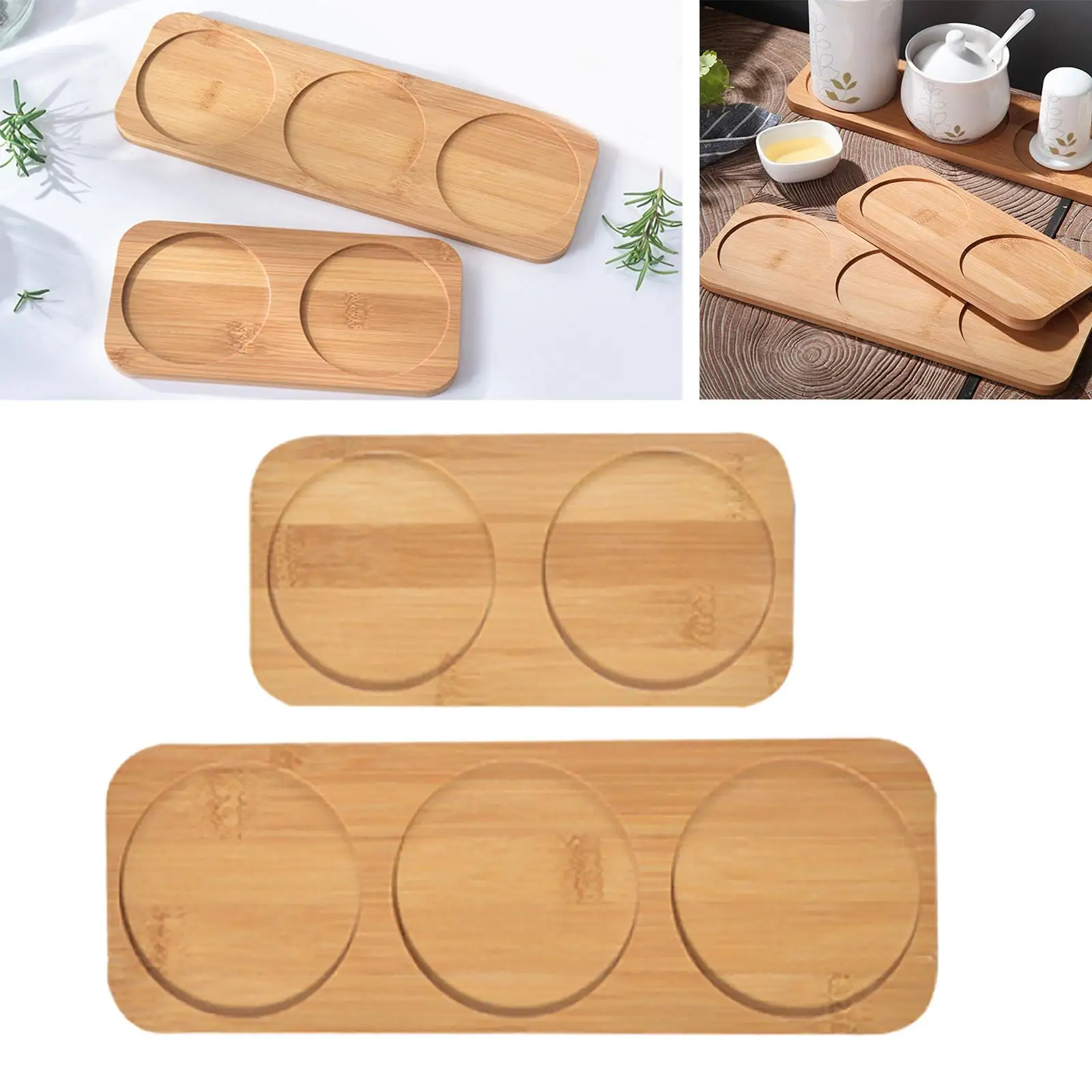 Pepper Mill Tray Rectangular Shape Kitchen Tools Bamboo Wood Wood Tray for Salt Pepper Spice Deli Boards Party Displays Picnics