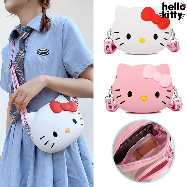 Cute Hello Kitty messenger bag student girl mobile phone bag Korean version  of the Western style small round bag