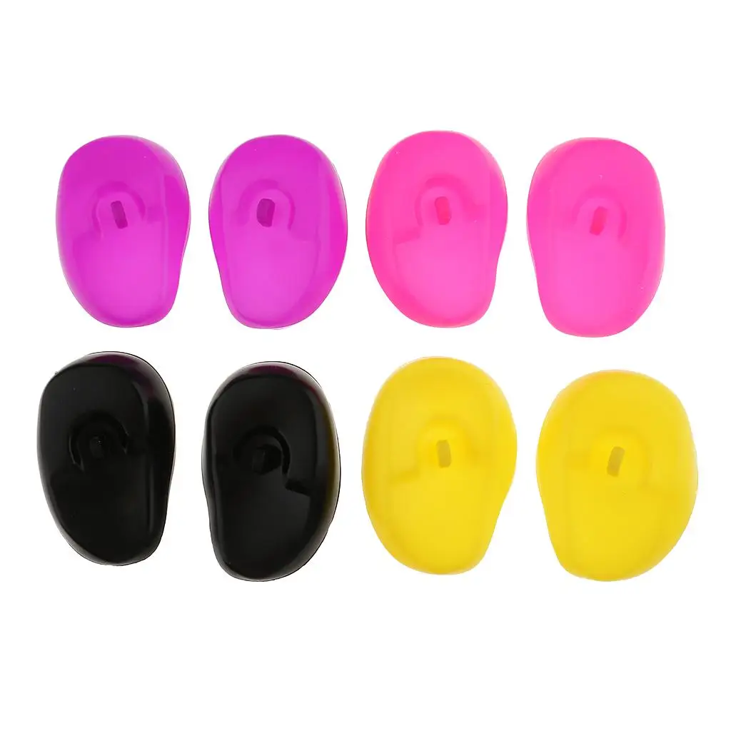 4 Pairs Silicone Ear  Dye Coloring Shield Cap Protects Ear from Dryers Irons 