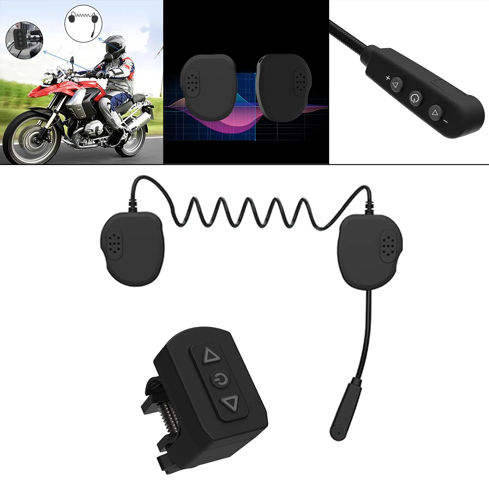 Motorcycle Remote Control Bluetooth Helmet Headphone Speakers Rechargeable