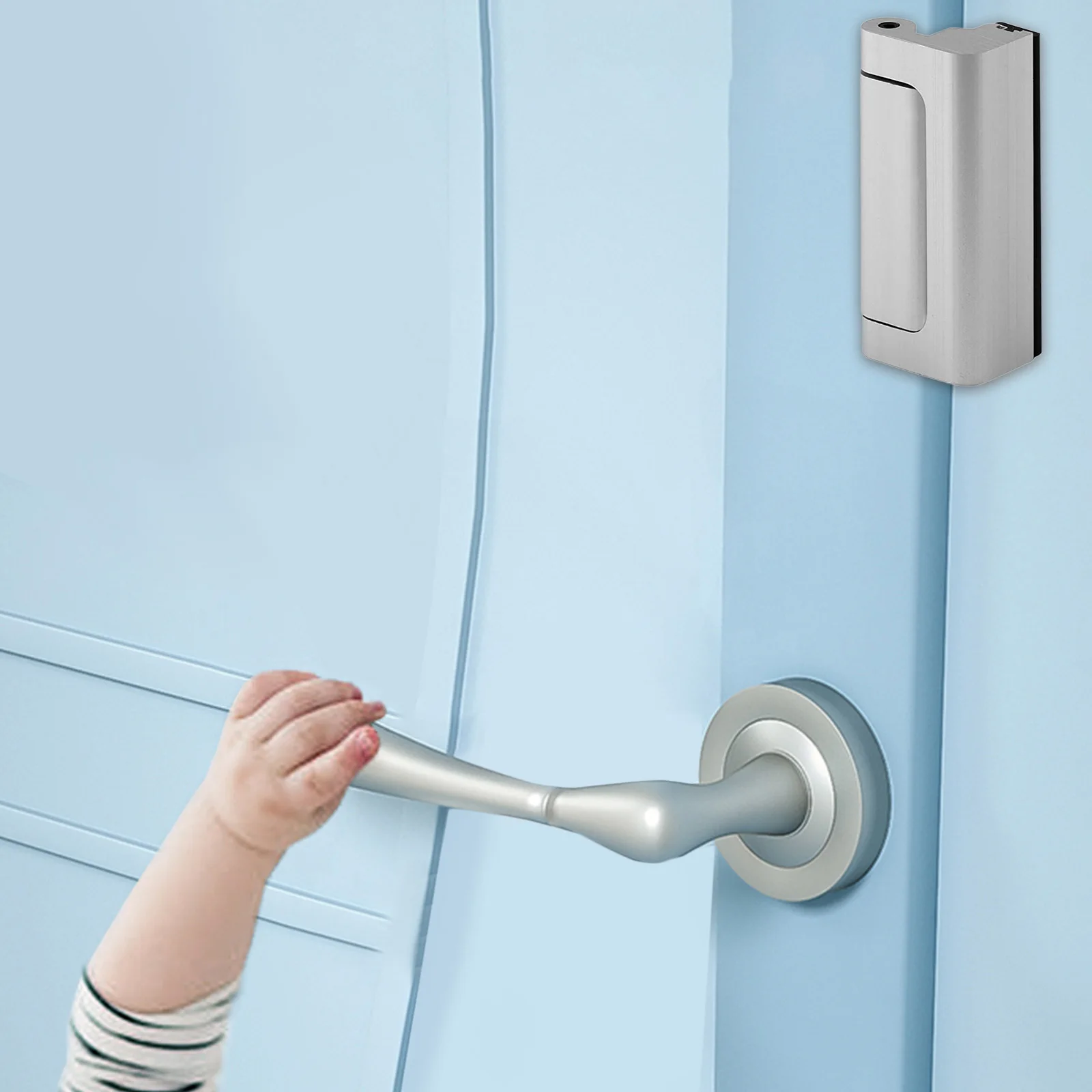 Latch Device Aluminum Reinforcement Door, Childproof Door, Inward Swinging Door